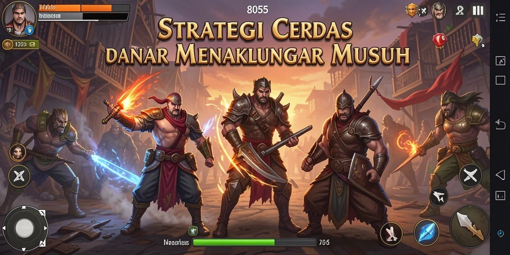 Tampilan gameplay 8055 yang mendebarkan dengan taktik yang kompleks.