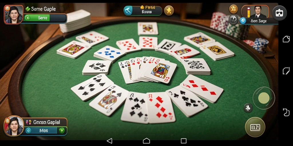 Tampilan gameplay seru dalam permainan Gaple yang menarik.