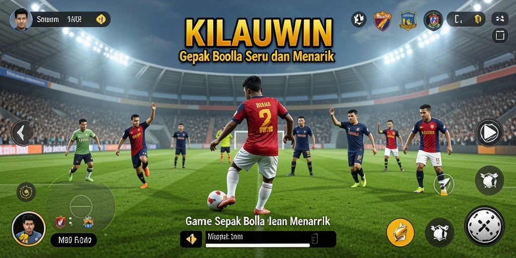 Menampilkan gameplay KILAUWIN yang seru dan mendebarkan dalam pertandingan sepak bola.