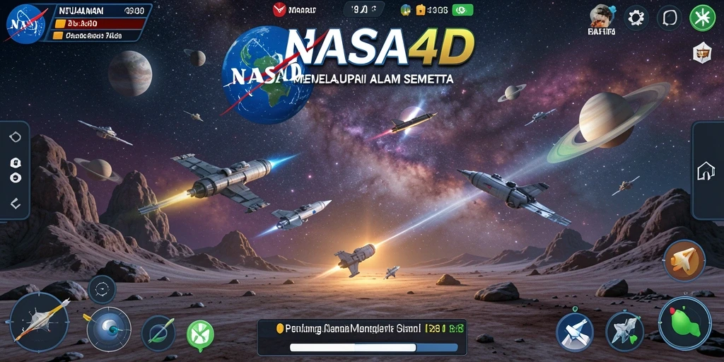 Tampilan menarik dari NASA4D saat menjelajahi luar angkasa.