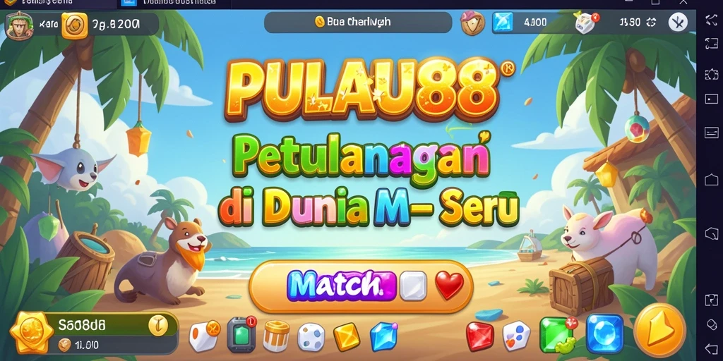 Tangkapan layar menunjukkan gameplay seru PULAU88 di kategori Match-3.