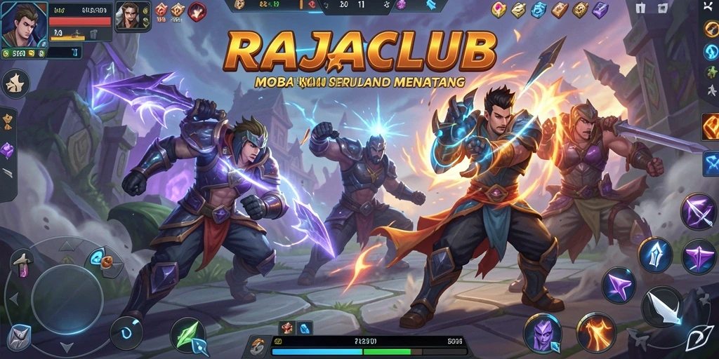 Gameplay menarik dan dinamis di RAJACLUB sebagai game MOBA.
