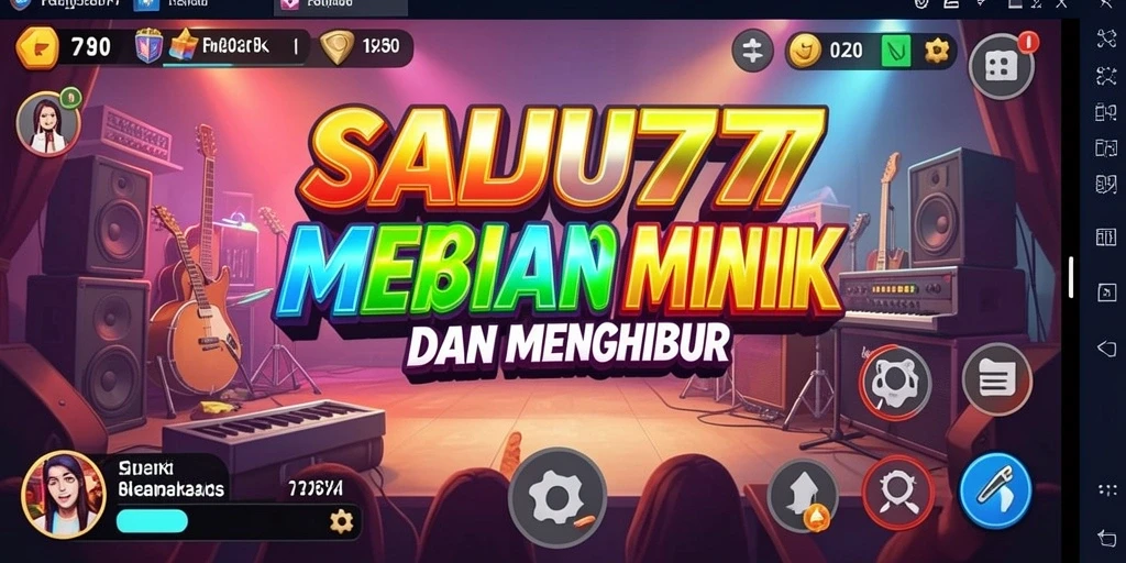 Tampilan utama SALJU777 menampilkan gameplay musik yang seru.