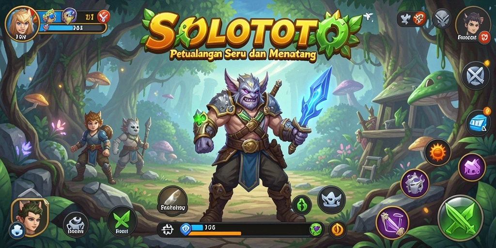 Screenshot menunjukkan aksi mendebarkan dalam petualangan SOLOTOTO.