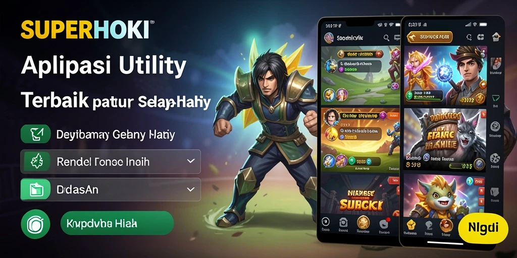 Screenshot gameplay aplikasi SUPERHOKI yang menunjukkan antarmuka intuitif.