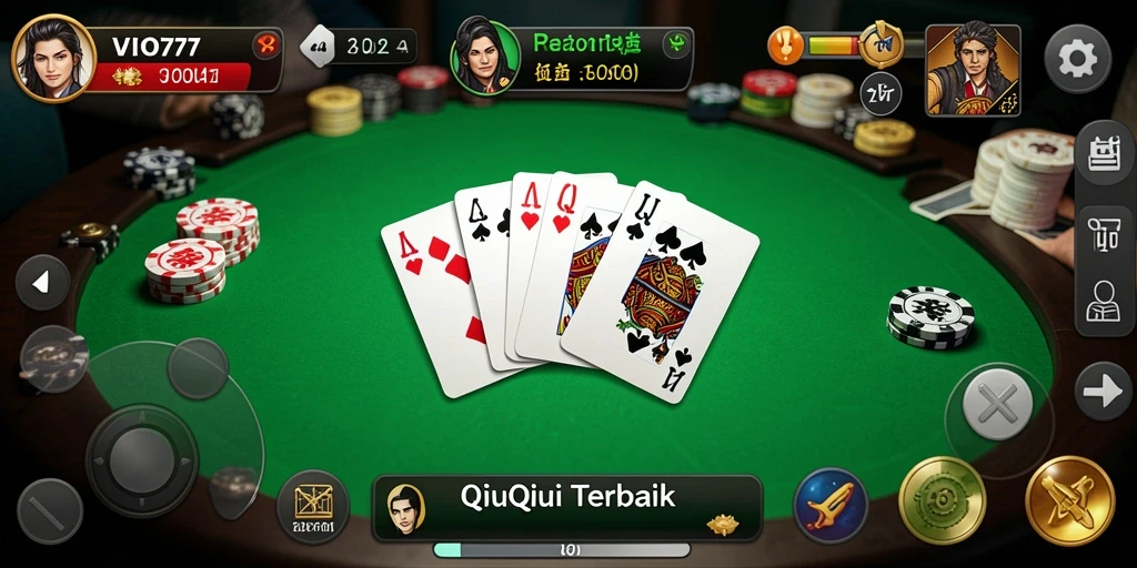Tampilan gameplay seru di VIO77 dengan pemain beradu strategi QiuQiu.