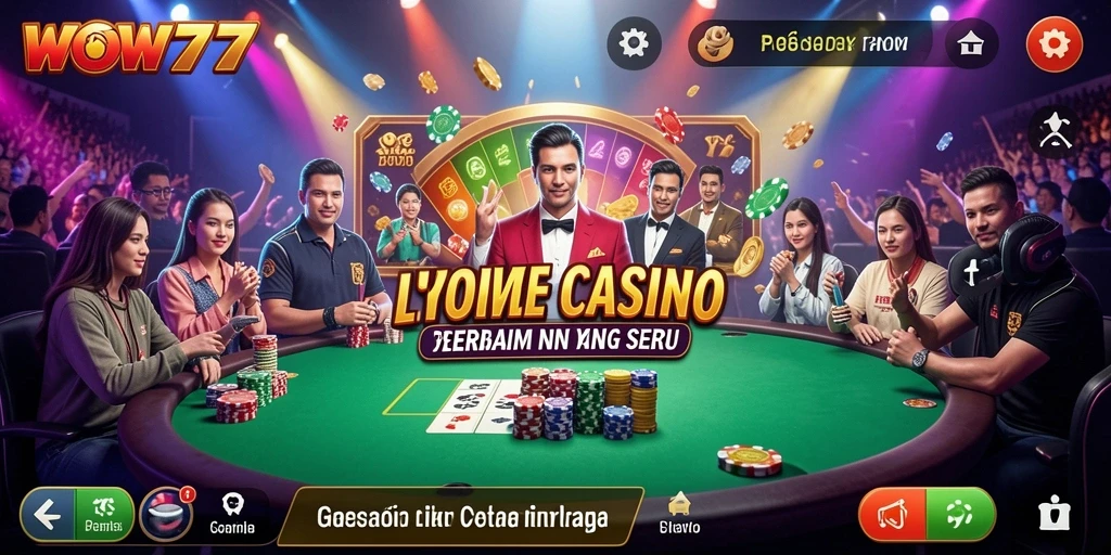 Tampilan gameplay WOW77 yang mengesankan dan interaktif di Live Casino.