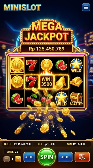 Tampilan utama aplikasi minislot yang ramah pengguna.
